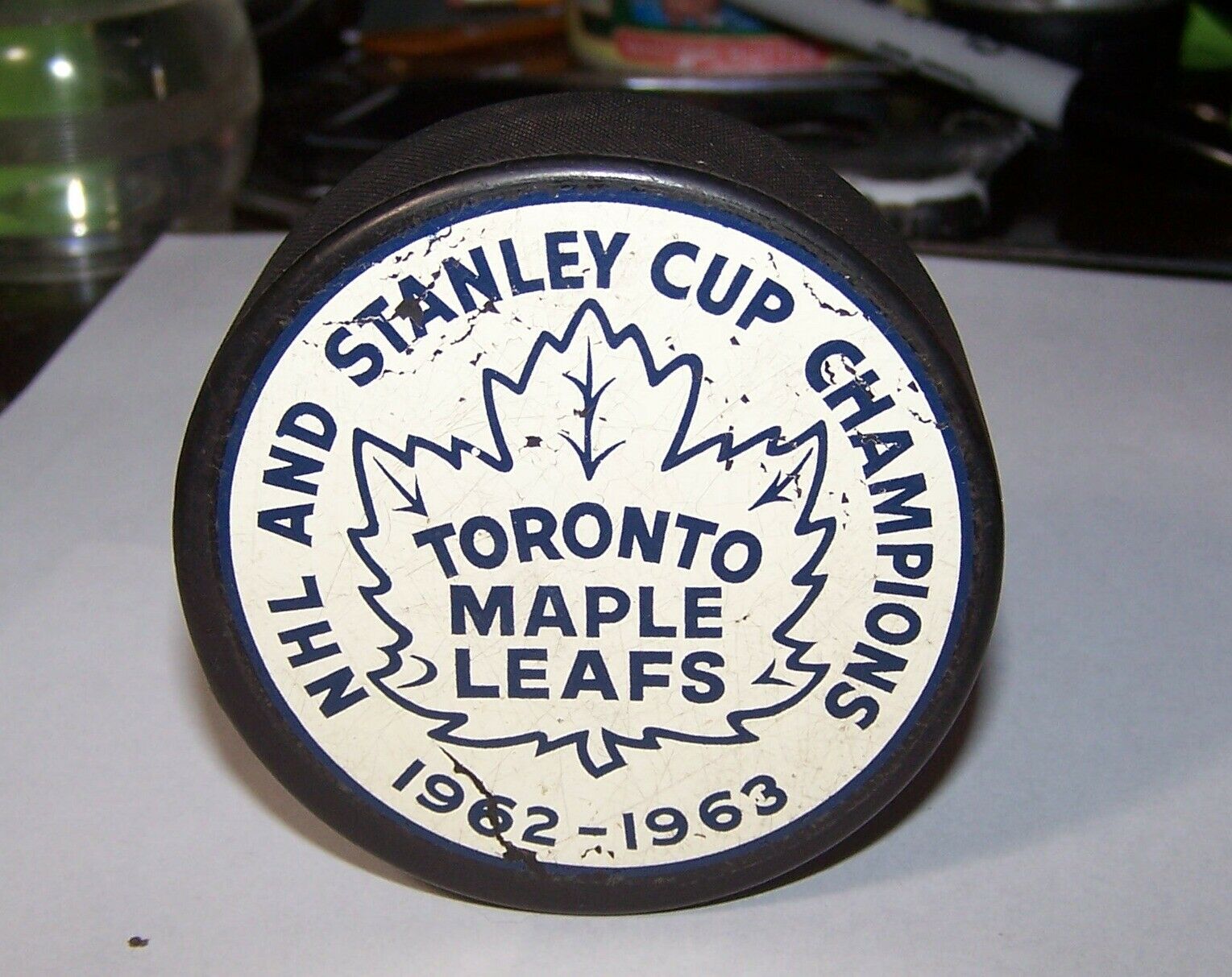 Really Rare 1962 63 Toronto Maple Leafs Stanley Cup Champions Puck Very Nice 