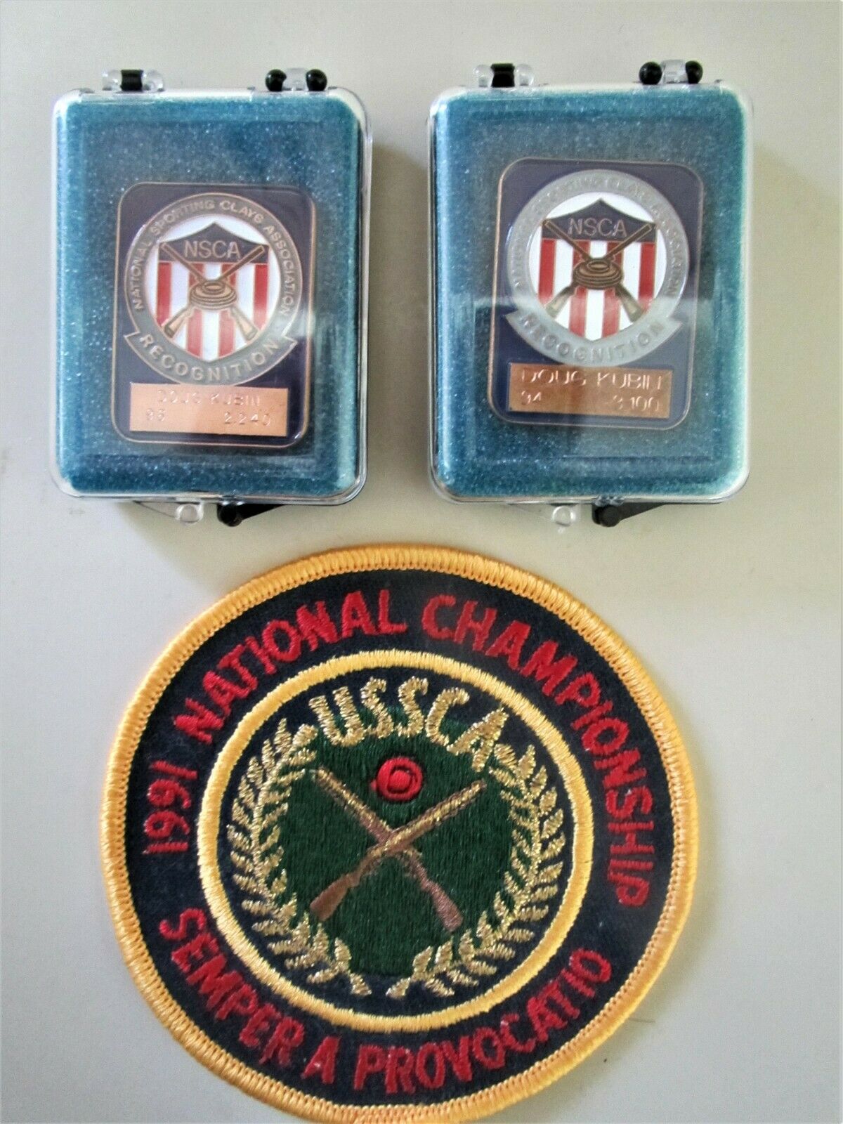 2 NSCA NATIONAL SPORTING CLAYS ASSOCIATION RECOGNITION ENAMEL PINS