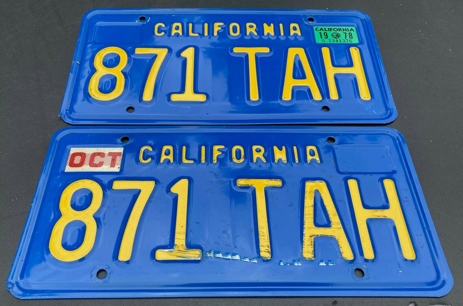 1978 CALIFORNIA license plate pair