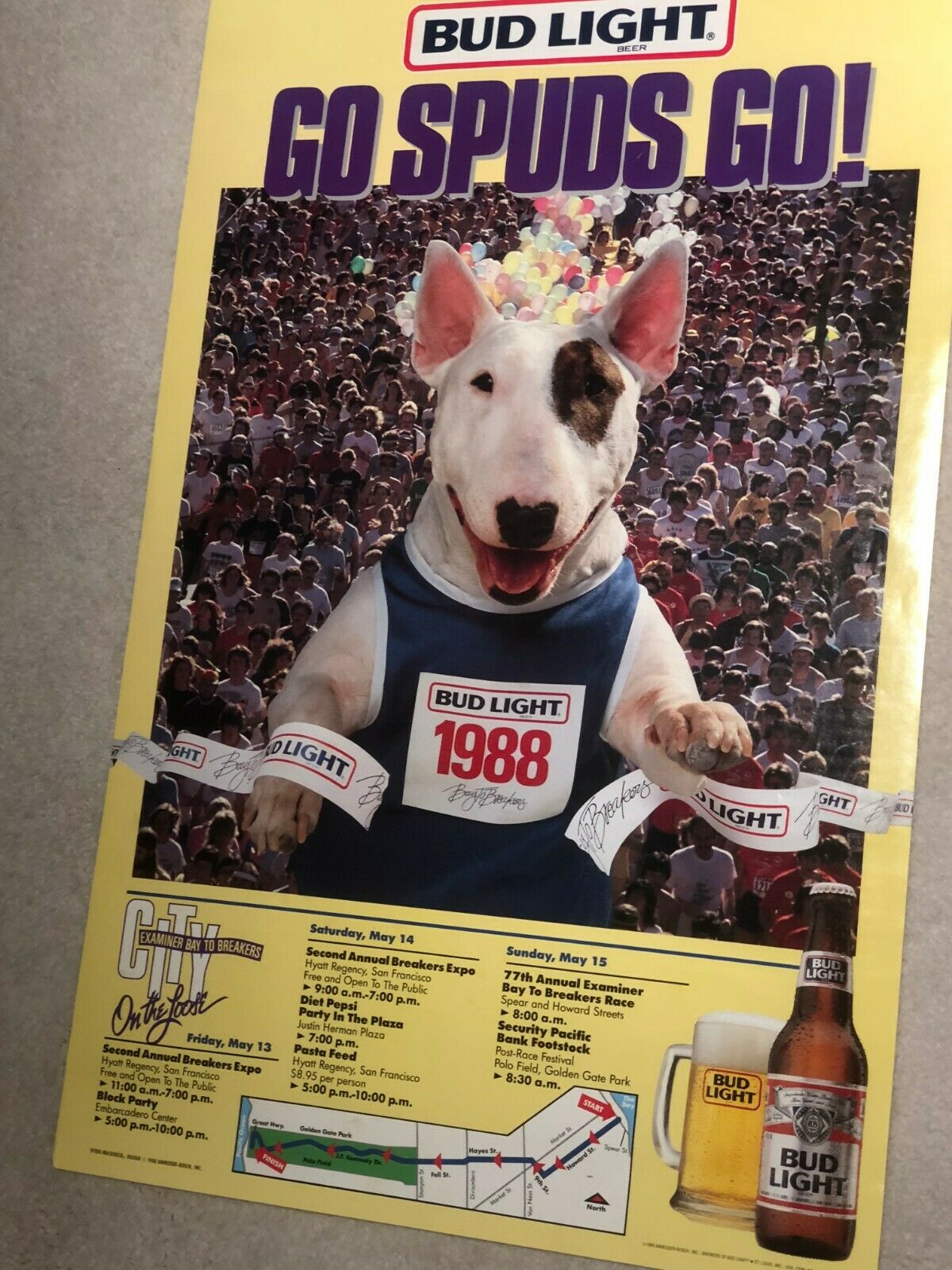 BUDWEISER Bud Light SPUDS MacKenzie Original Party Animal Bay to